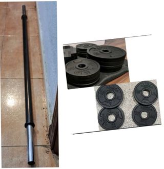 BARRA 140CM+16 DISCOS 4 de 2KG+8 de 1KG+4 de 0.5KG