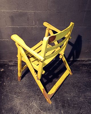 Silla plegable de madera, años 40.