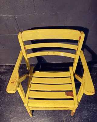 Silla plegable de madera, años 40.