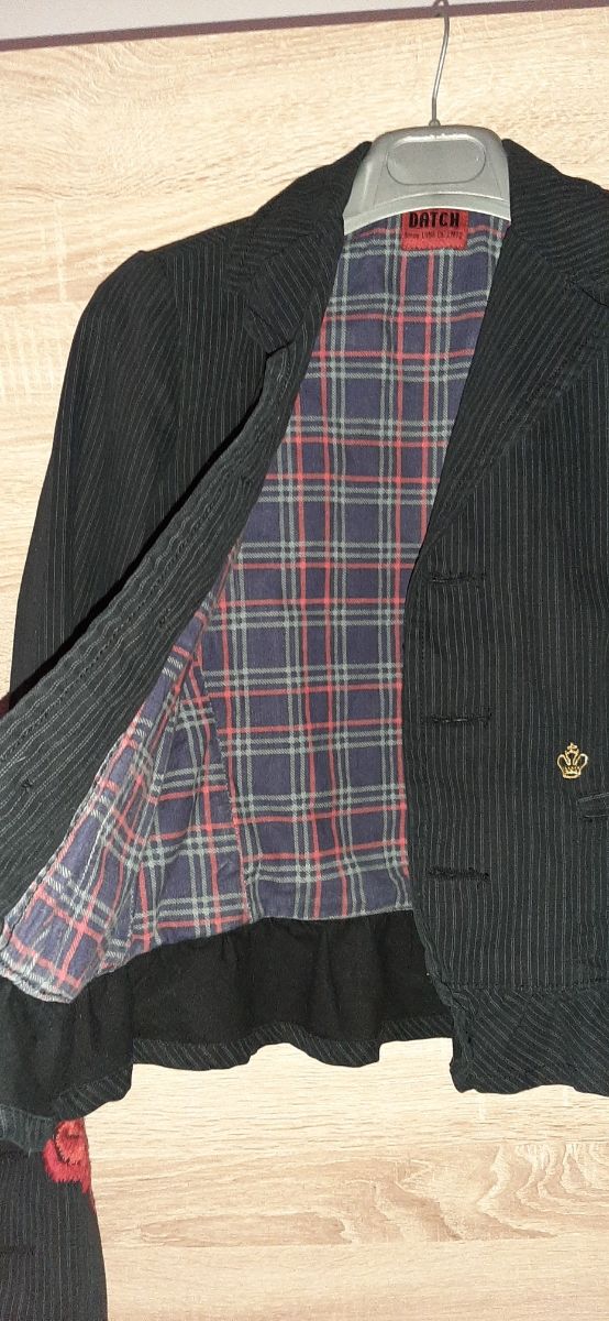 Giacca nera gessata Datch taglia s