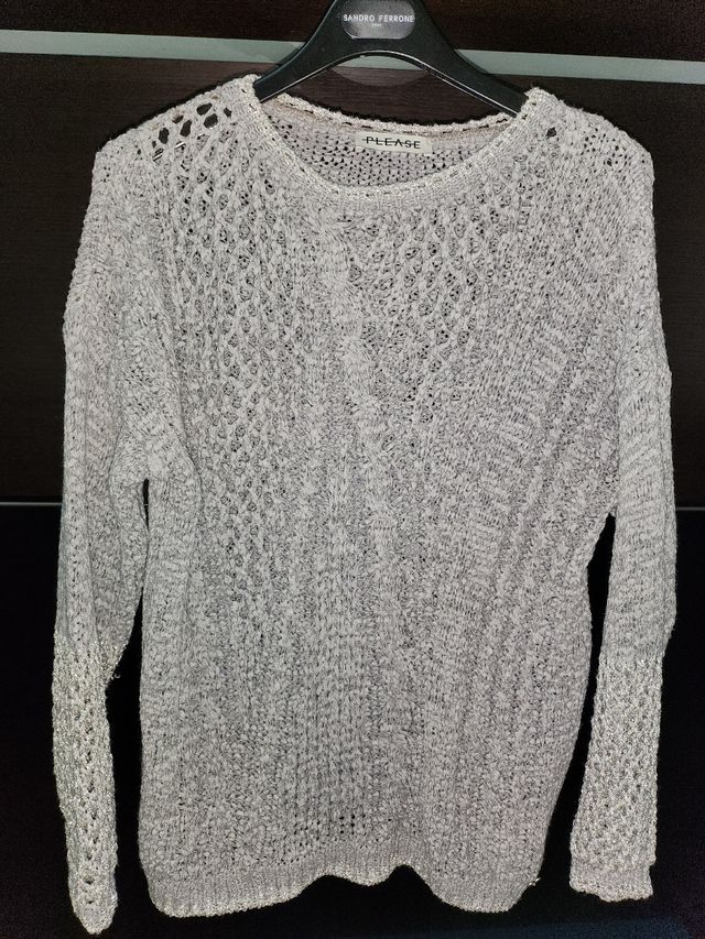 Maglione di cotone traforato