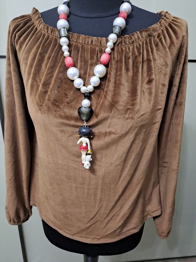 Maglia in ciniglia / maglia marrone/ maglia donna