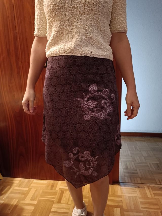 Falda de gasa con forro talla 36