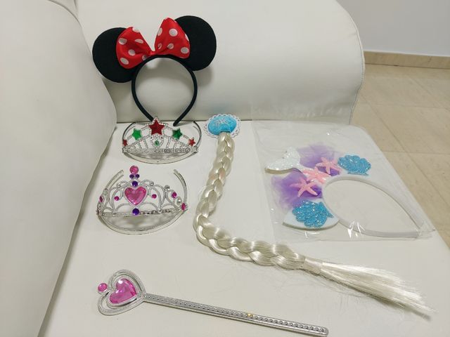 Diademas niña MINIE,TRENZA ELSA, CORONAS Y BARITA