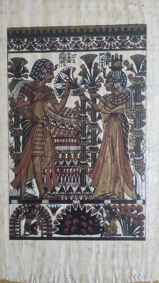 Juego 3 cuadros papiro Egipto