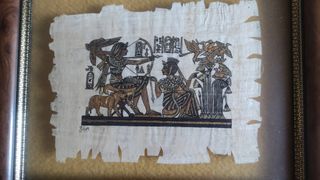 Juego 3 cuadros papiro Egipto