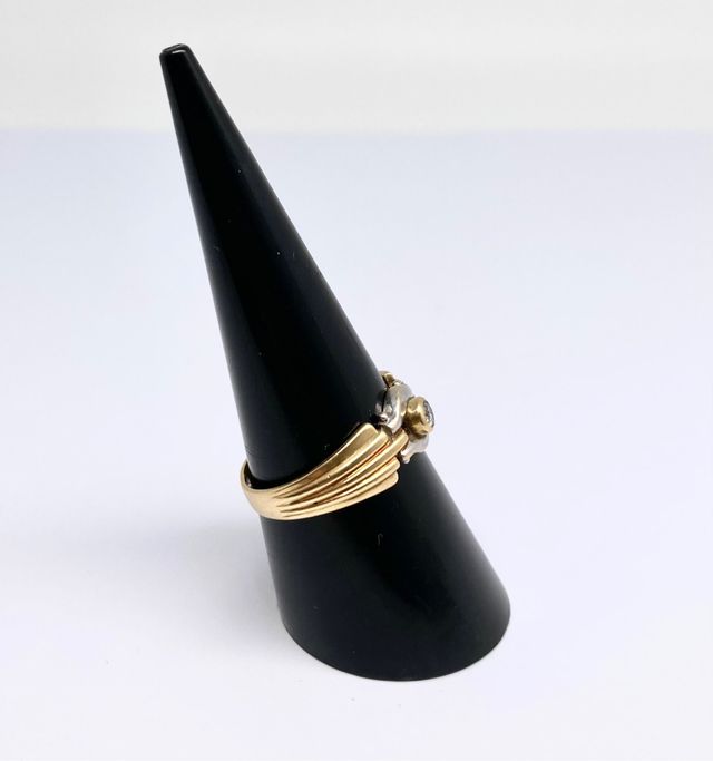 Anillo dos oros Diamante 2,86gr 18k