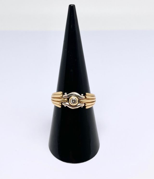 Anillo dos oros Diamante 2,86gr 18k