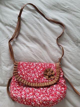 Bolso rojo flores