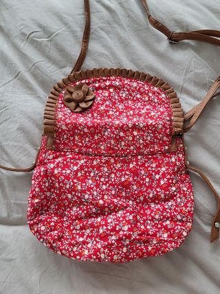 Bolso rojo flores