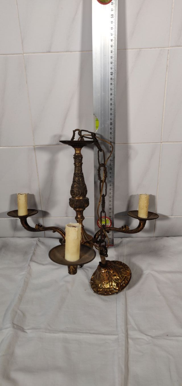 Lampadario tipo candeliere a 3 braccia vintage