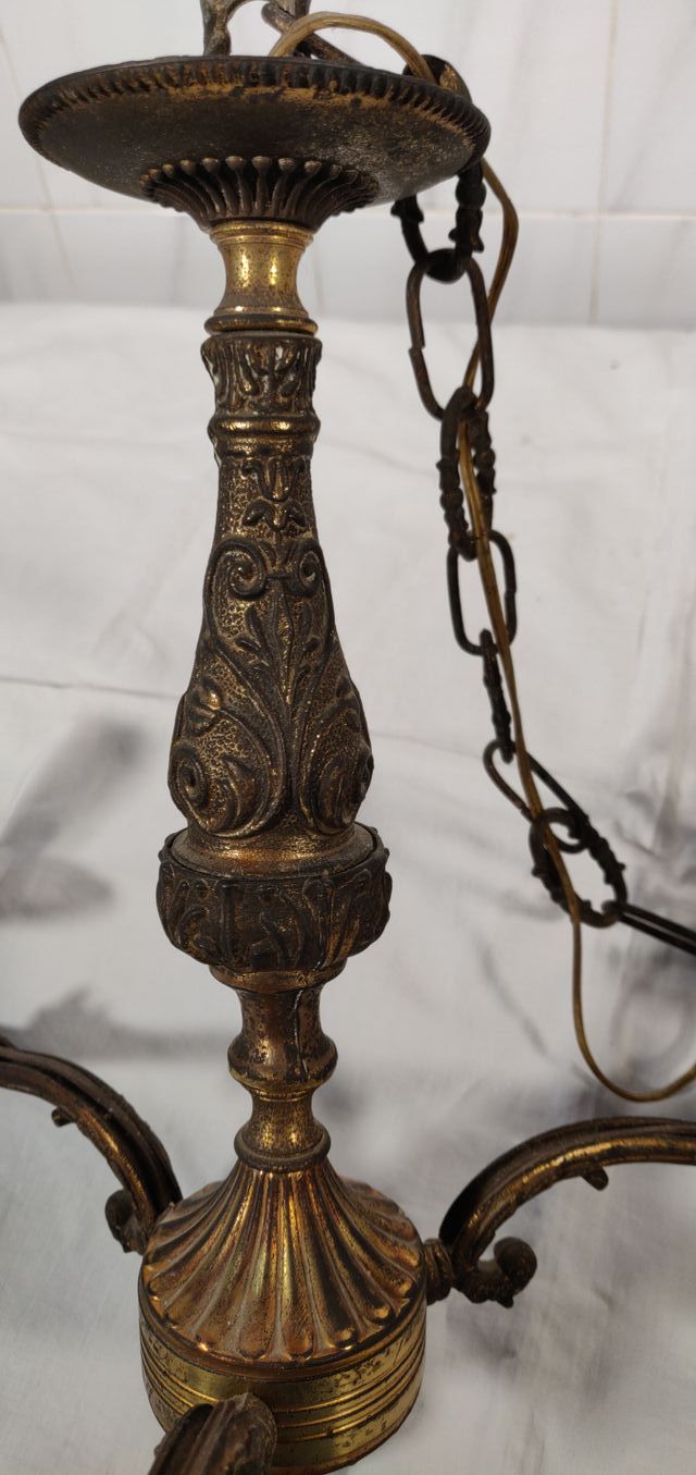 Lampadario tipo candeliere a 3 braccia vintage