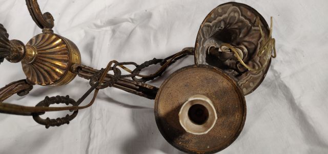 Lampadario tipo candeliere a 3 braccia vintage