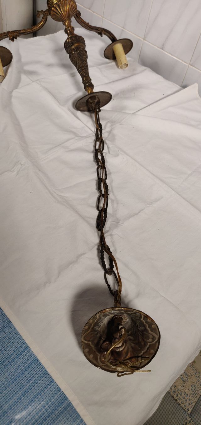 Lampadario tipo candeliere a 3 braccia vintage