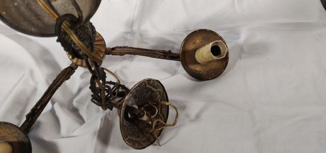 Lampadario tipo candeliere a 3 braccia vintage