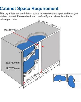 Mobile organizzatore ad angolo cieco a sinistra