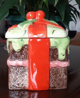 Porta caramelle natalizia in ceramica