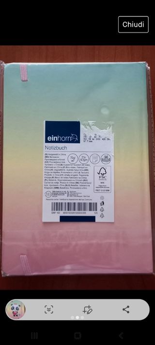 Quaderno copertina rigida panda