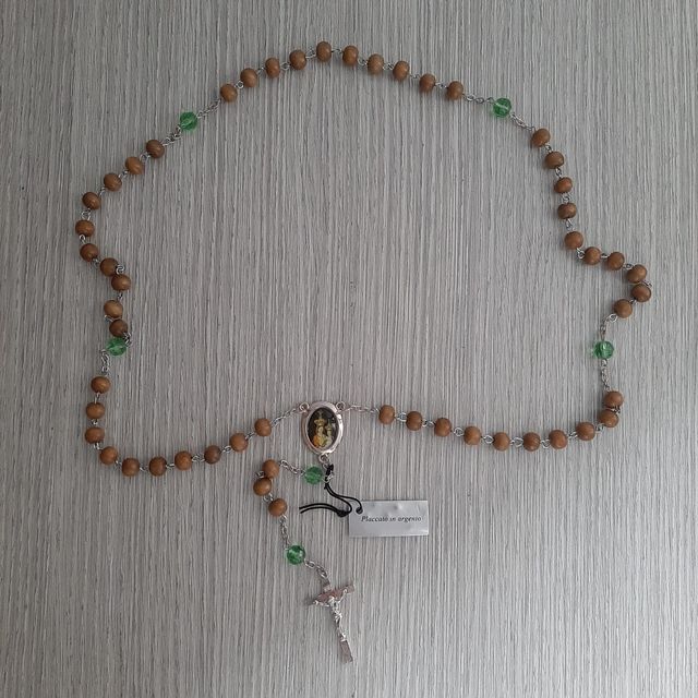 Rosario corona collana placcato argento 