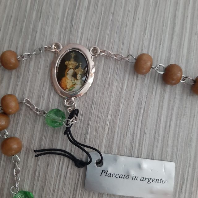 Rosario corona collana placcato argento 