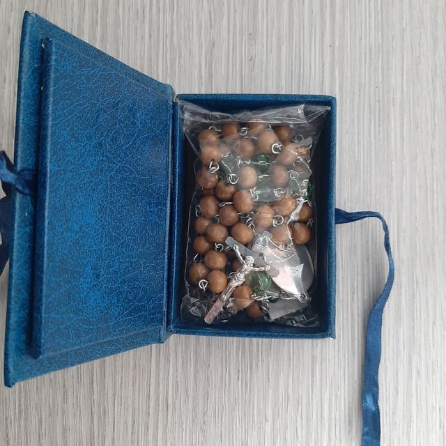 Rosario corona collana placcato argento 