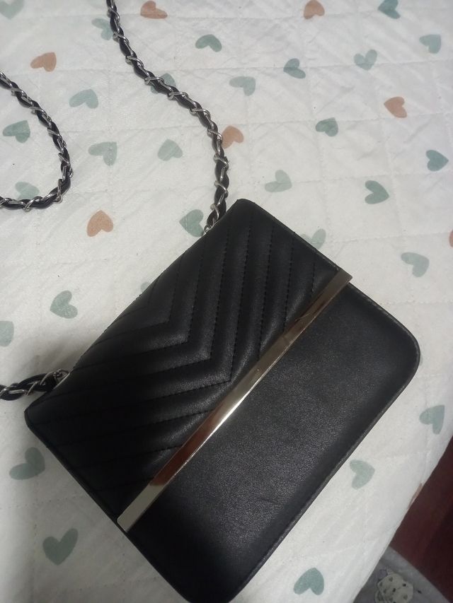 BOLSO NEGRO Y PLATA
