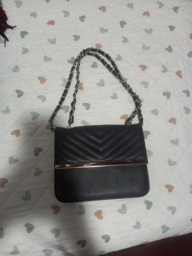 BOLSO NEGRO Y PLATA