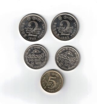 One Rupee, Two Rupee e Five Rupee