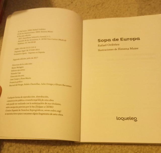 Libro de francés Sopa de Europa