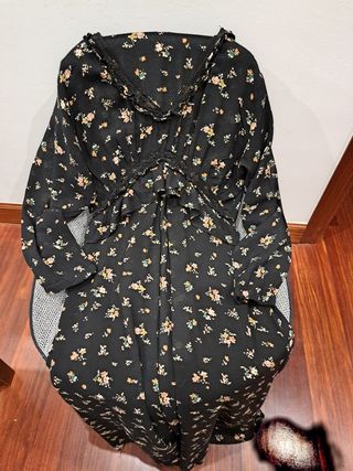 Vestido largo flores Zara