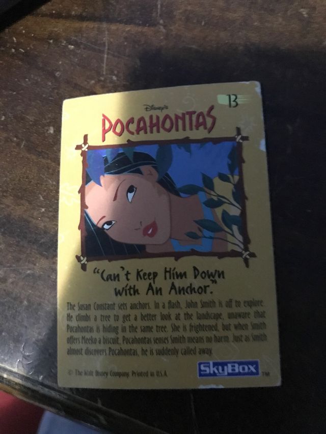 5 carte pocahontas skybox made in usa disney