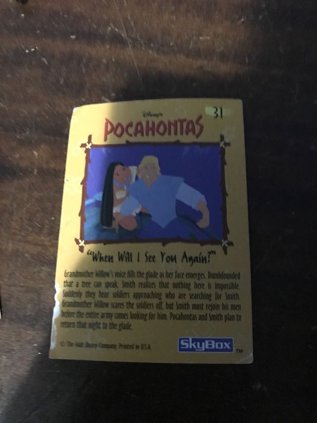 5 carte pocahontas skybox made in usa disney