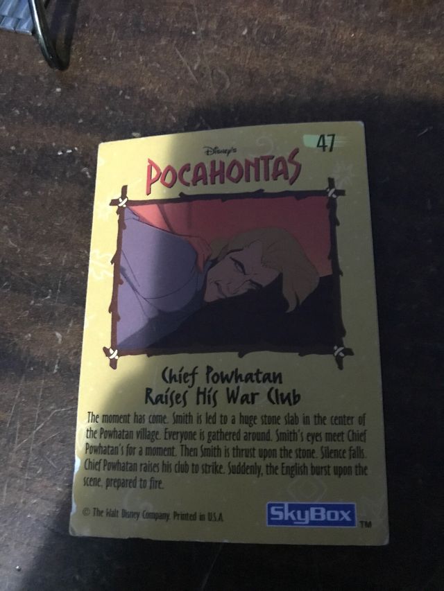 5 carte pocahontas skybox made in usa disney