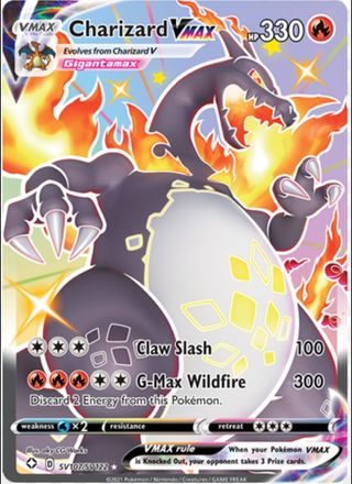Carta pokemon charizard vmax negro