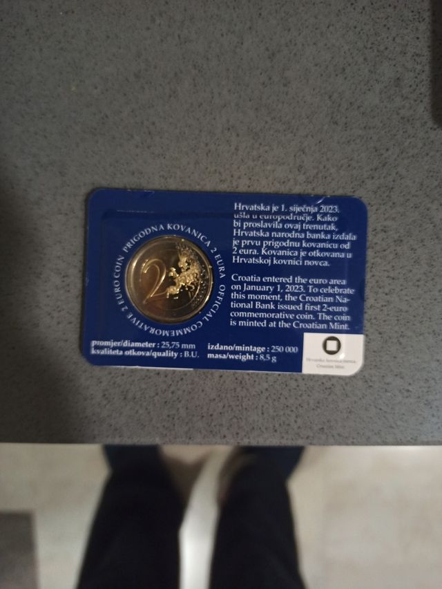 COINCARD 2€ INTRO AL EURO CROACIA 2023