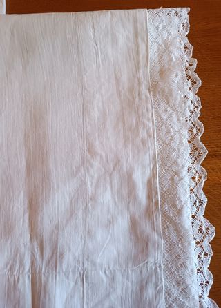Juego de sabanas antiguas de Hilo fino y puntilla
