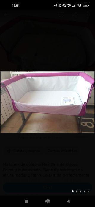 Cuna next2me color rosa 