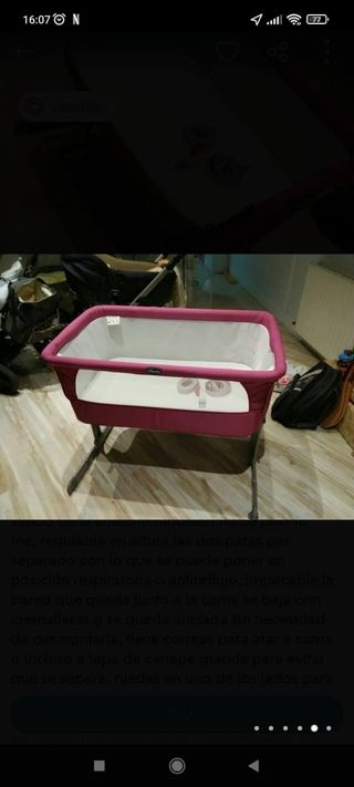 Cuna next2me color rosa 