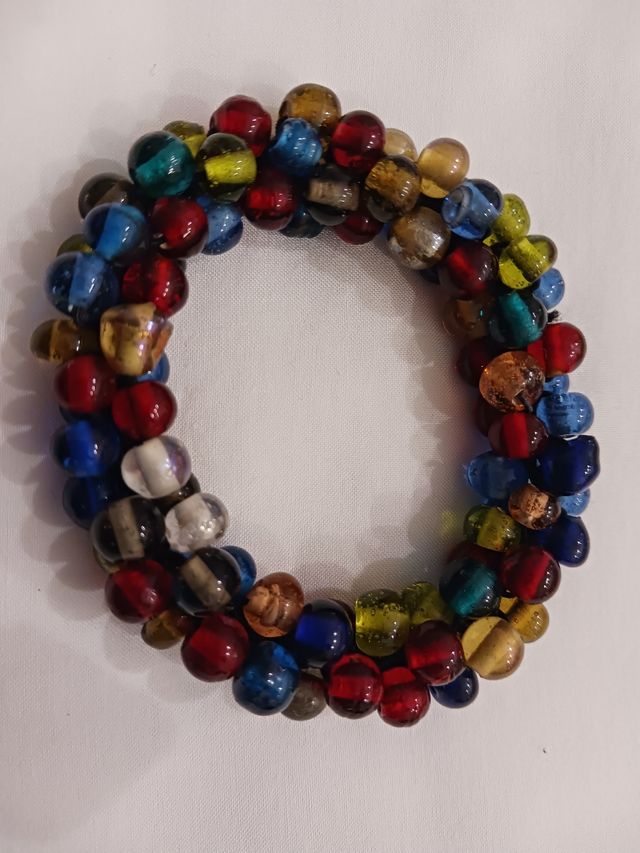 Pulsera bolitas cristal de colores
