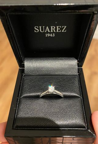 Anillo solitario diamante Suarez certificado GIA