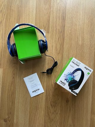 Cascos auriculares ordenador azules negros
