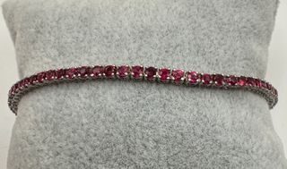 Pulsera riviere de oro de 18 kt con rubíes 4.00ct 