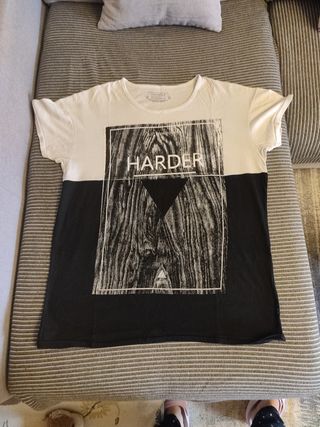 Camiseta chico Blanca y negra Harder DJ