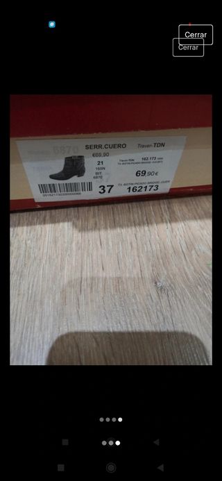Botín piel, 37 como nuevo