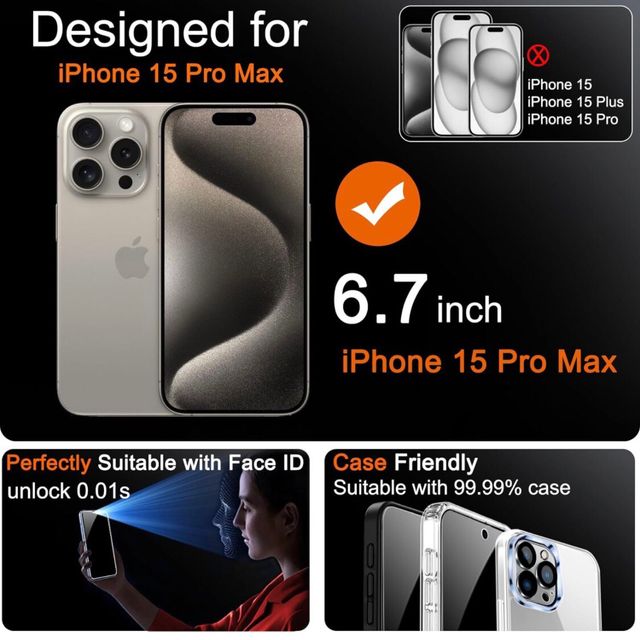 funda de pantalla para iPhone 15pro Max