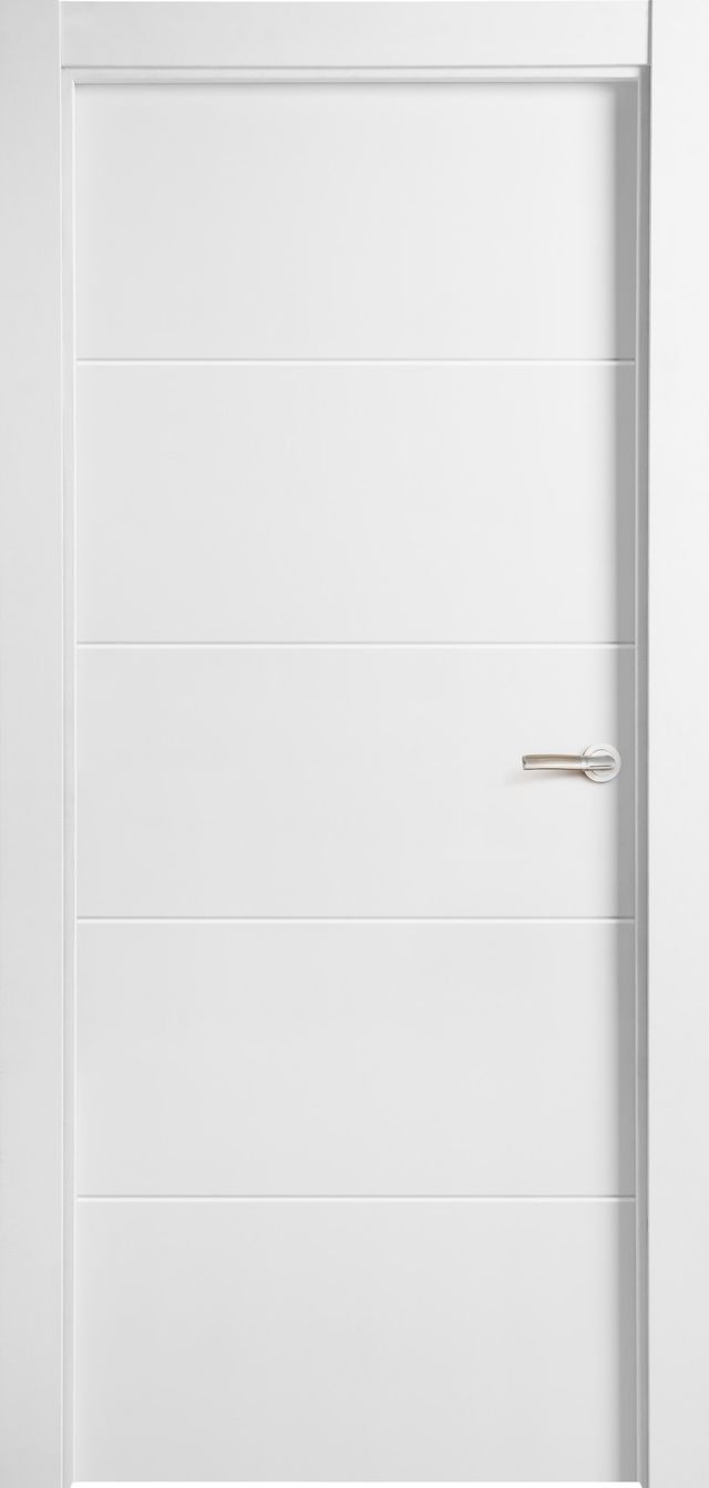 Puerta laca blanca 4 líneas horizontales