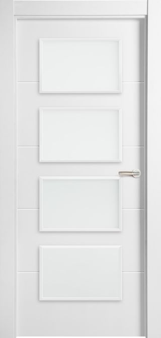 Puerta laca blanca 4 líneas horizontales