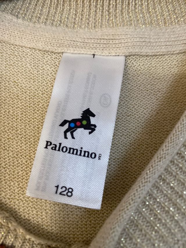 chaqueta punto dorado niña