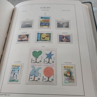 Tema Europa 1986 sellos y hojas.