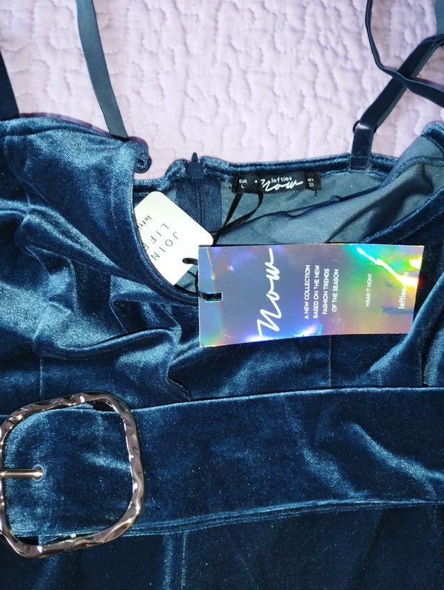 Mono largo terciopelo cinturón nuevo